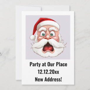Invitación Nueva dirección de Santa Claus Fiesta de Navidad