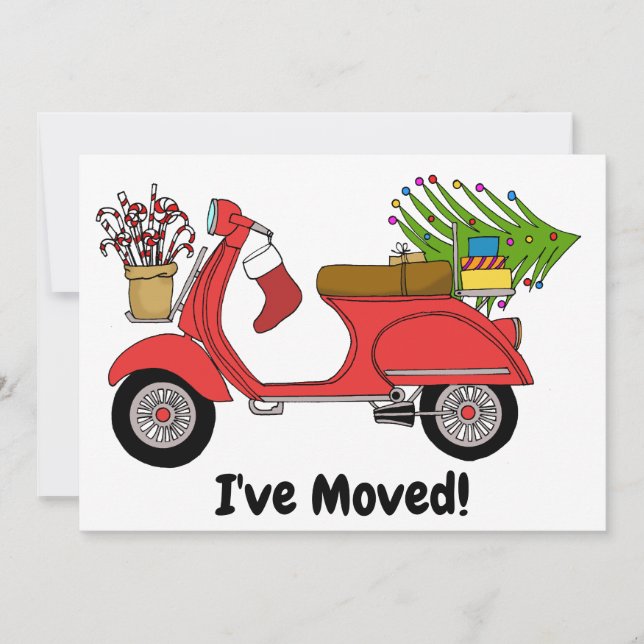 Invitación Nueva dirección Navidades clásicos Scooter (Anverso)