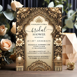 Invitación Nueva ducha de novias al estilo indio Henna Mehndi