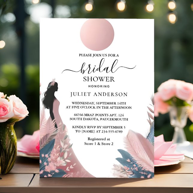 Invitación Nueva ducha de novias rosa Regal Glam Rubor (Subido por el creador)