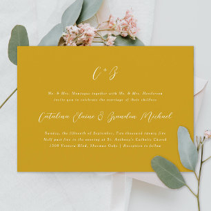 Invitación Nueva elegancia caligrafía Monograma Nombres Amari
