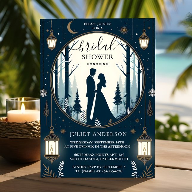 Invitación Nueva Estrellas Forestales Nieve brillante ducha d (Subido por el creador)