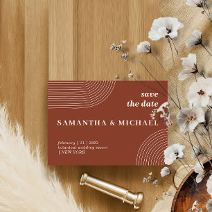 Invitación Nueva fecha de ahorro de Terracota Indie