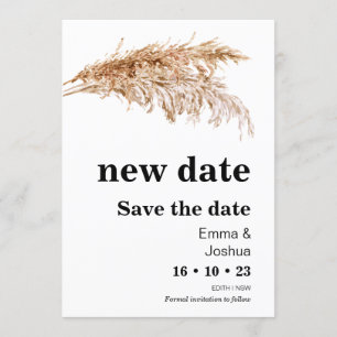 Invitación Nueva Fecha Pampas Boda De Grass Guardar La Tarjet