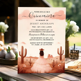 Invitación Nueva Granja Natural Wood Boho Granja Quinceanera 