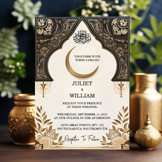 Invitación Nueva henna Islam Nikah árabe Walima Boda musulman
