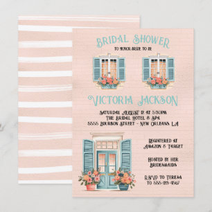 Invitación Nueva Orleans Ducha de Novias Rosa