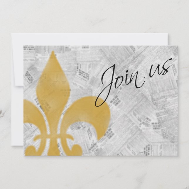 Invitación Nueva Orleans, el periódico florido Fleur de Lis,  (Anverso)