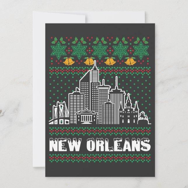 Invitación Nueva Orleans Louisiana Navidades feos más T-S tam (Anverso)