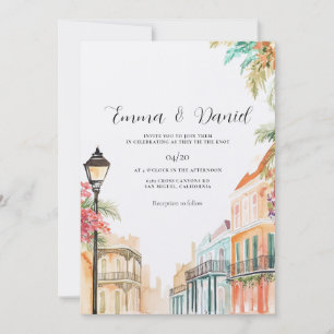 Invitación Nueva Orleans Louisiana NOLA Acuarela