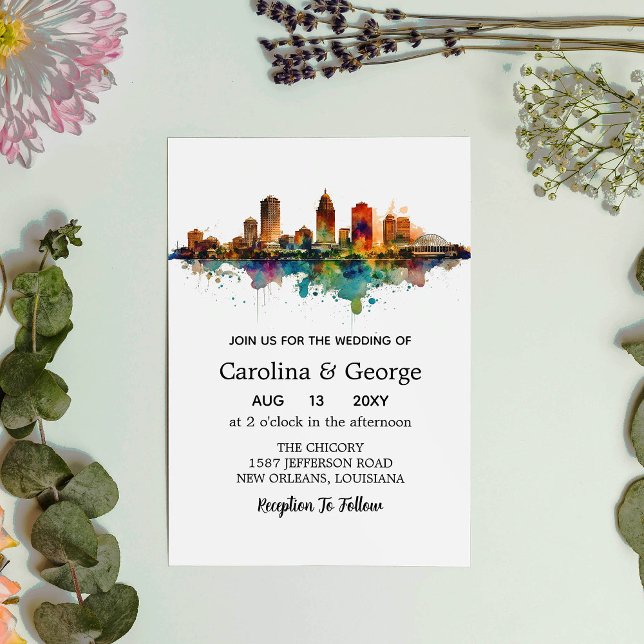 Invitación Nueva Orleans Nola Louisiana - Acuarela (Subido por el creador)