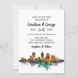 Invitación Nueva Orleans Nola Louisiana - acuarela Boda