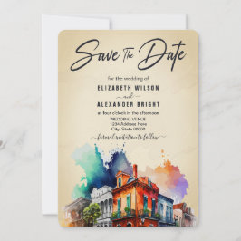 Invitación Nueva Orleans Nola Louisiana - Boda de acuarela