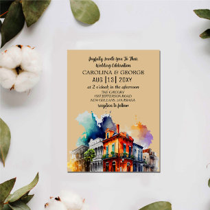 Invitación Nueva Orleans Nola Louisiana - Boda de acuarela