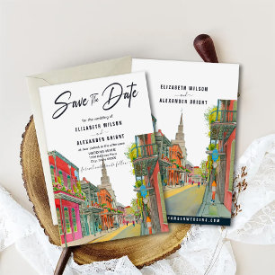 Invitación Nueva Orleans Nola Louisiana - Boda de acuarela