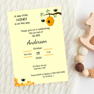 Invitación Nueva pequeña Miel en camino