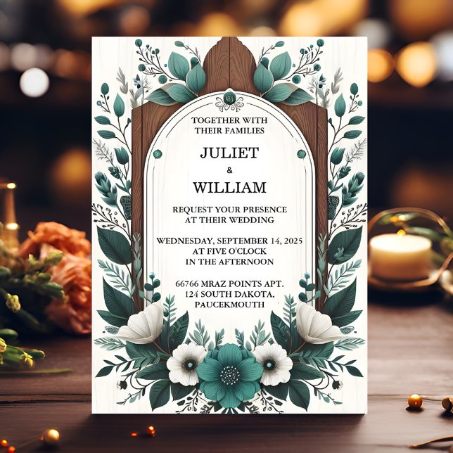 Invitación Nueva Planta Natural Forestal Boda Verde Oscuro (Subido por el creador)