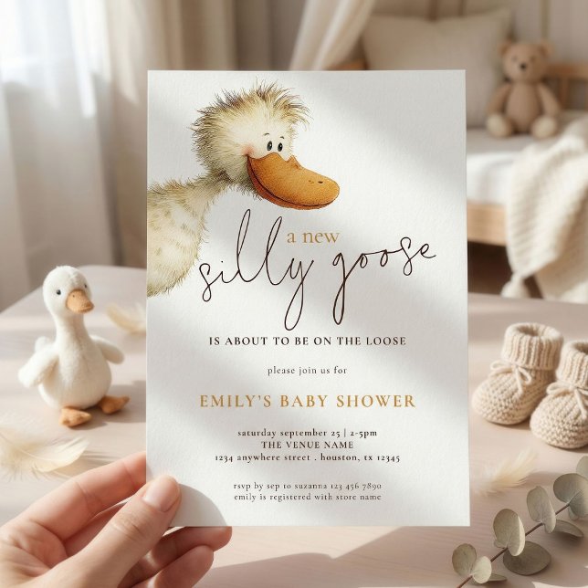 Invitación Nueva tonta gansa suelta Baby Shower (Subido por el creador)
