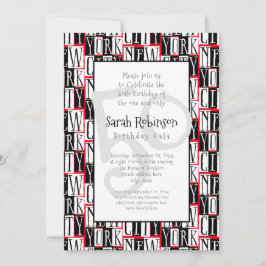 Invitación Nueva York 50ª fiesta de cumpleaños Moda Manhattan