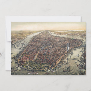 Invitación Nueva York antigua, Manhattan, Puente de Brooklyn