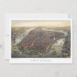 Invitación Nueva York antigua, Manhattan, Puente de Brooklyn