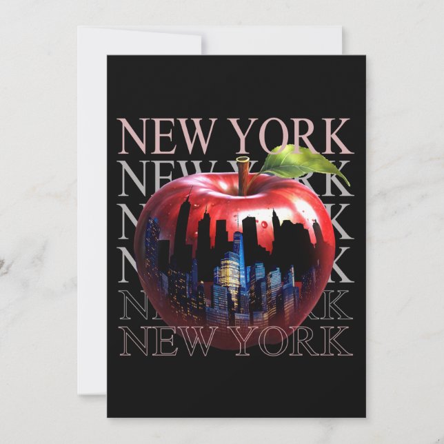 Invitación Nueva York La gran ciudad de la silueta de frutas  (Anverso)