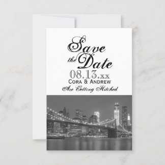 Invitación Nueva York Skyline Brooklyn Wedding Save the Date 