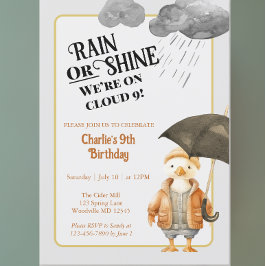 Invitación Nueve animales de bosque Noveno cumpleaños