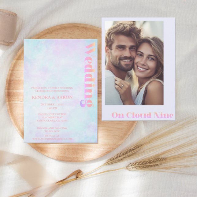 Invitación Nueve Bodas Pastel Moderno de Cloud (Subido por el creador)