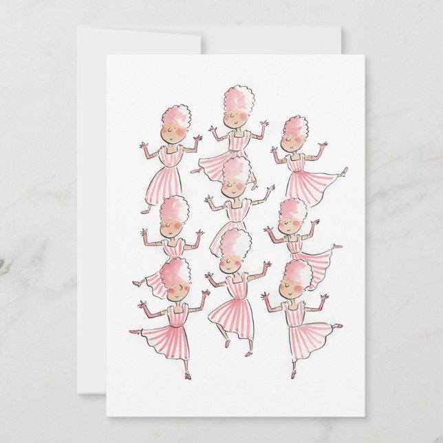 Invitación Nueve damas bailando (Anverso)