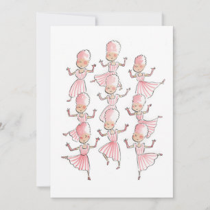 Invitación Nueve damas bailando