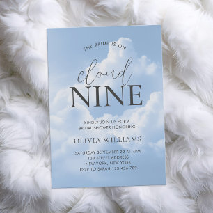 Invitación Nueve nubes azules nubes nubes de novia ducha