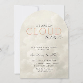 Invitación Nueve nubes blancas Arch Baby Shower