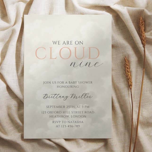 Invitación Nueve nubes blancas Baby Shower (Subido por el creador)