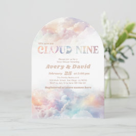 Invitación Nueve nubes de arcoiris nublado Baby Shower