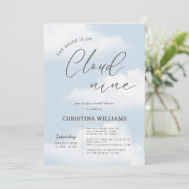 Invitación Nueve nubes modernas duchas nupciales azules