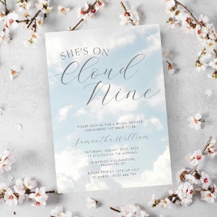 Invitación Nueve nubes nubes nubladas azul cielo moderno duch