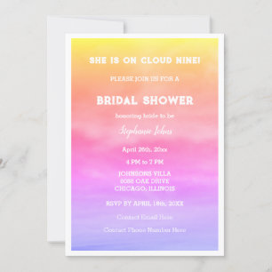 Invitación Nueve nupciales Bodas de ducha con cielo rosado Ar