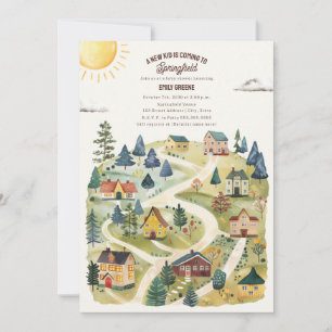 Invitación Nuevo Baby Shower de caída neutra en el pueblo nat
