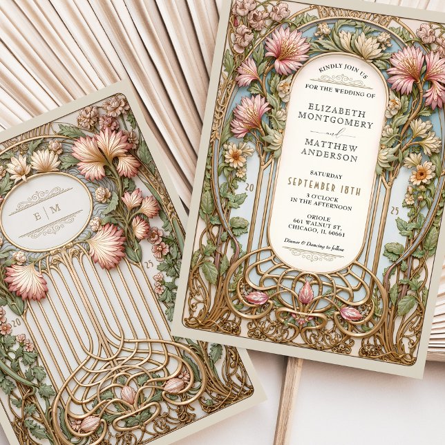 Invitación Nuevo Boda Arco Floral Faux Gold (Subido por el creador)