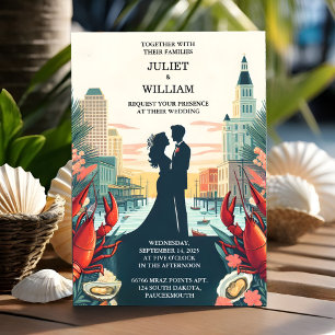 Invitación Nuevo Boda de Lobster Beach Ocean Summer New Orlea