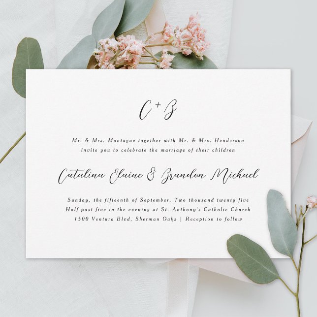 Invitación Nuevo Boda de nombres de monograma de caligrafía d (Subido por el creador)
