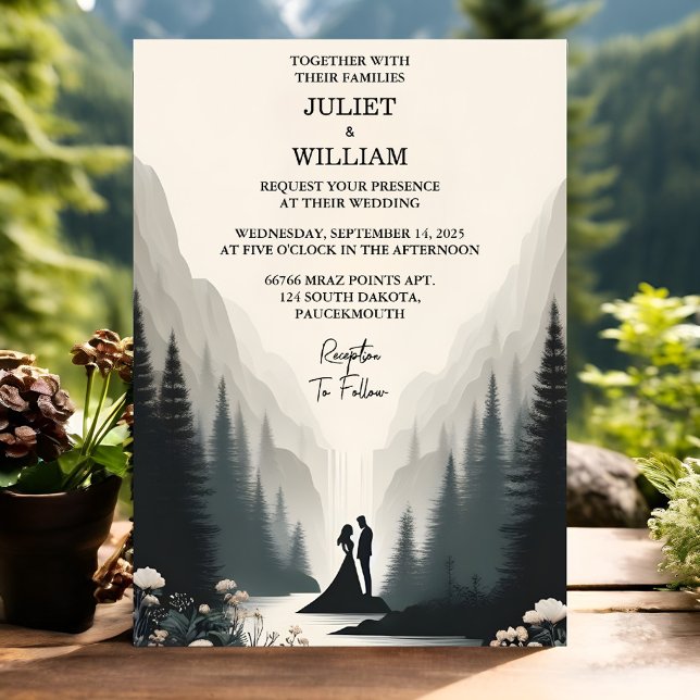 Invitación Nuevo Boda de nubes de lluvia fluvial naturaleza S (Subido por el creador)