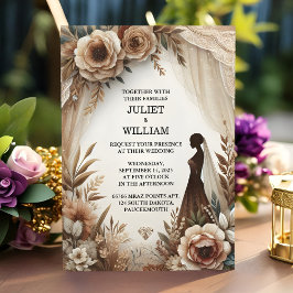 Invitación Nuevo Boda de papel reciclado de papel de madera d