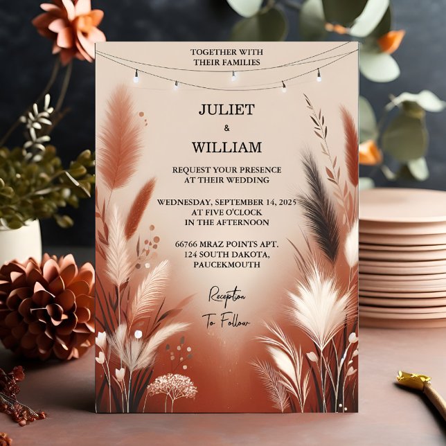 Invitación Nuevo Boda del boho rústico del desierto Otumn Omb (Subido por el creador)