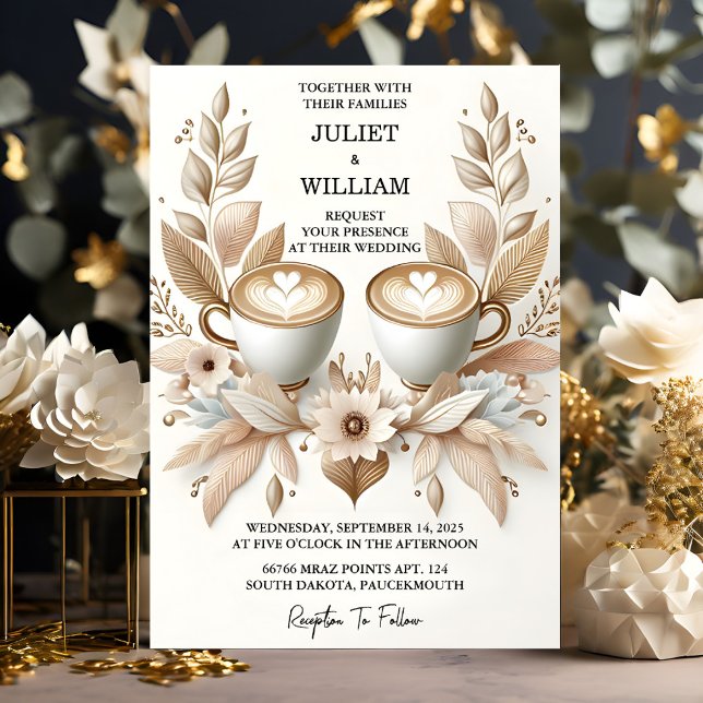 Invitación Nuevo Boda del café italiano de la Toscana Sorrent (Subido por el creador)