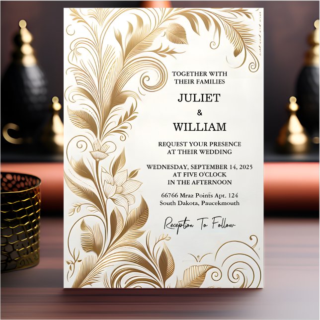 Invitación Nuevo Boda Grabado en relieve de Relieve metalizad (Subido por el creador)