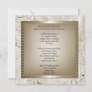 Invitación Nuevo BODA o compromiso metálico de bronce