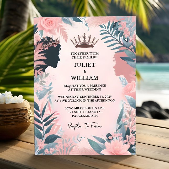 Invitación Nuevo Boda rosa de Larga Duración Regal Royal Glam (Subido por el creador)