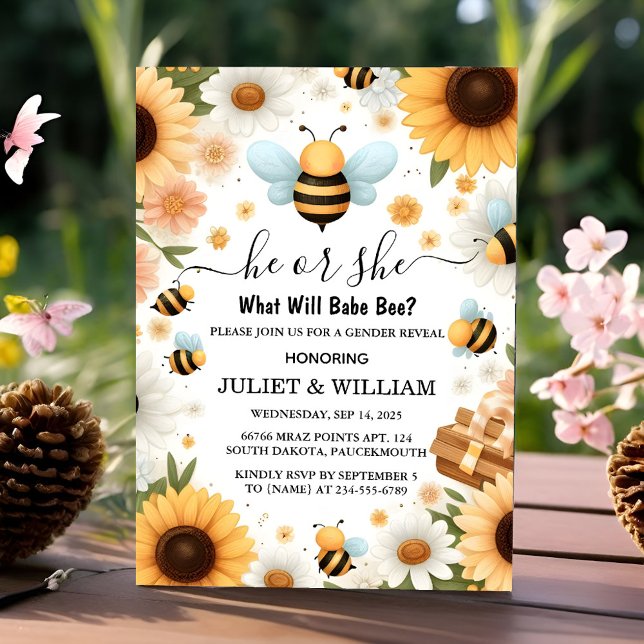 Invitación Nuevo Bug Daisy Bloom Rústico Ocupado Revelación d (Subido por el creador)